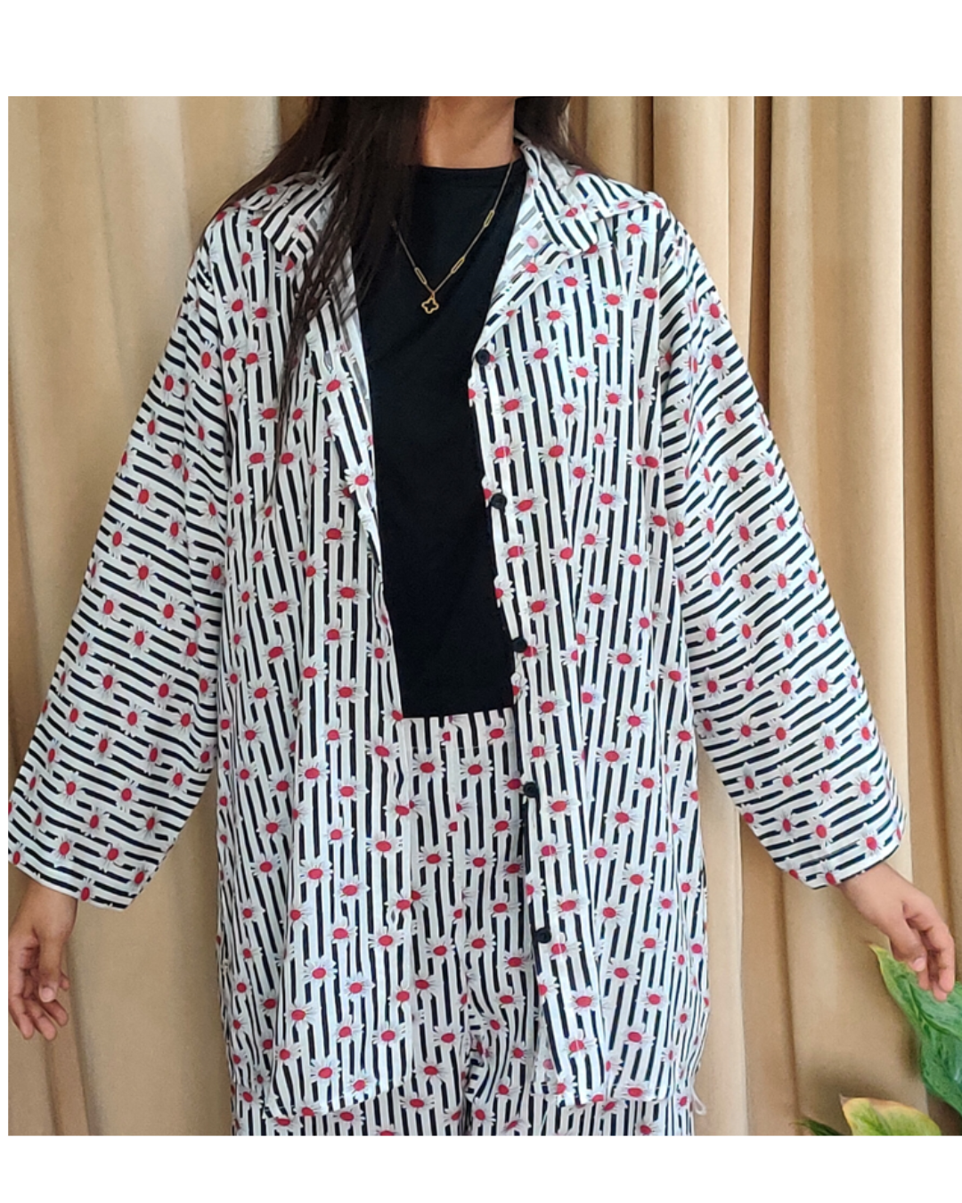 White Printed Co-ord Set | Casual 2-Piece Outfit for Women